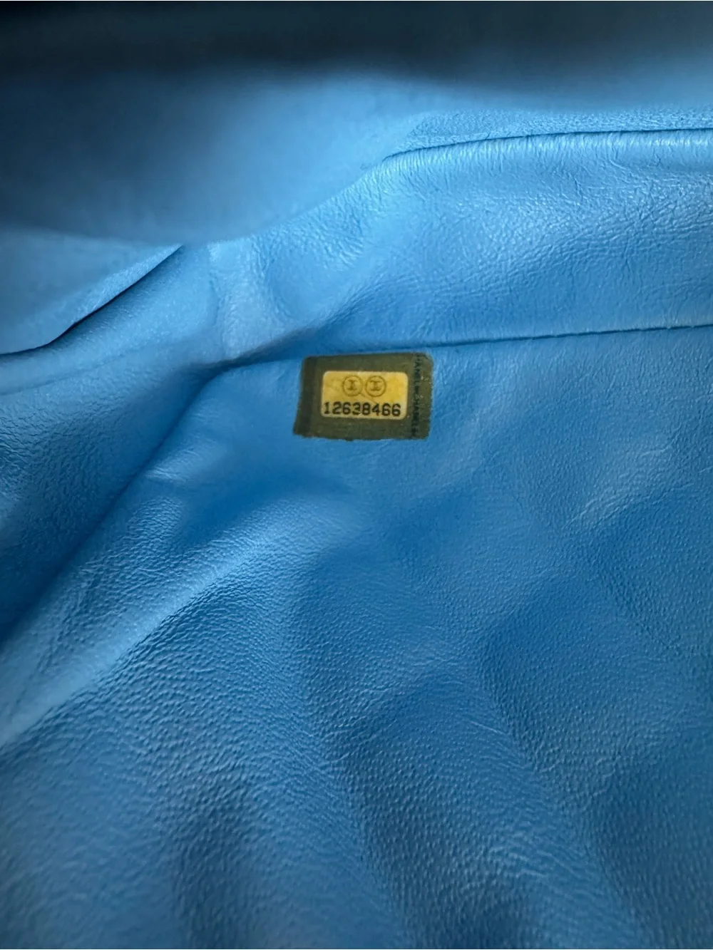 Vintage Chanel baby Blue single flap valentine east west edition